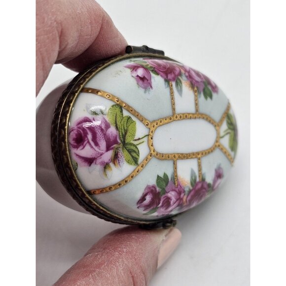 Meander BV Dutch Porcelain Trinket Boxes With Pink Roses Boho Vintage - Picture 2 of 11